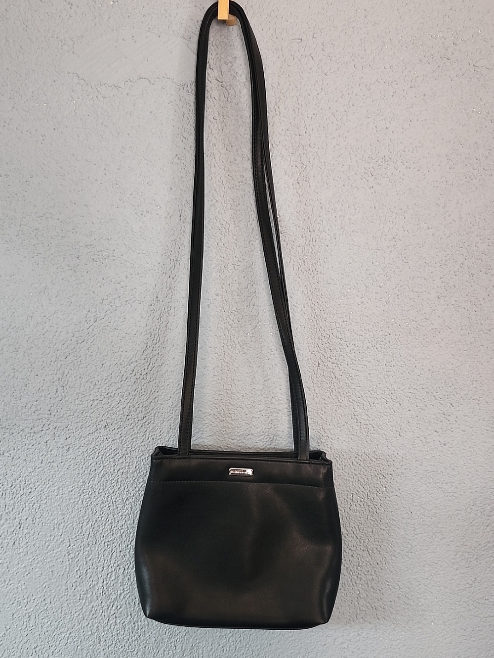 Hillard & Hanson Black Leather Shoulder Bag
